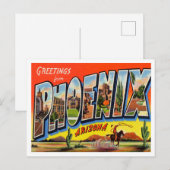Greetings uit Phoenix, Arizona Vintage Travel Briefkaart (Voorkant / Achterkant)