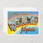 Greetings uit Richmond, Virginia Vintage Travel Briefkaart (Voorkant / Achterkant)