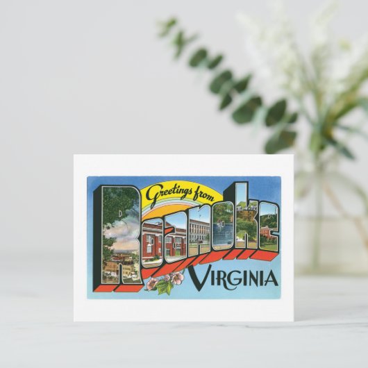 Greetings uit Roanoke, Virginia Briefkaart (Staand voorkant)