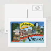 Greetings uit Roanoke, Virginia Briefkaart (Voorkant / Achterkant)