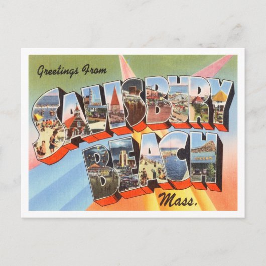 Greetings uit Salisbury Beach, Massachusetts Briefkaart (Voorkant)