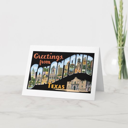 Greetings uit San Antonio Texas Kaart (Voorkant)