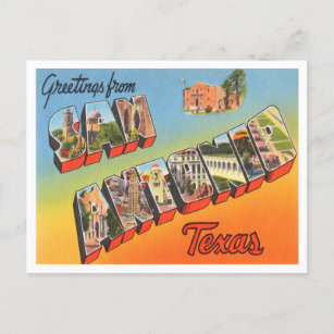 Greetings uit San Antonio, Texas Vintage Travel Briefkaart