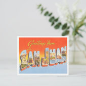 Greetings uit San Juan, Puerto Rico Travel Briefkaart (Staand voorkant)