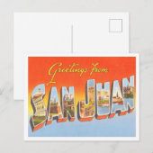 Greetings uit San Juan, Puerto Rico Travel Briefkaart (Voorkant / Achterkant)