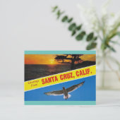 Greetings uit Santa Cruz California Travel Briefkaart (Staand voorkant)
