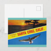 Greetings uit Santa Cruz California Travel Briefkaart (Voorkant / Achterkant)