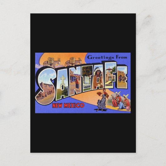 Greetings uit Santa Fe New Mexico Briefkaart (Voorkant)
