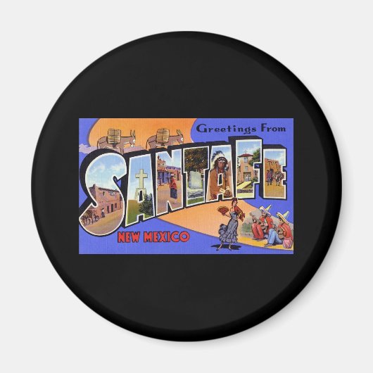 Greetings uit Santa Fe New Mexico Magneet (Voorkant)