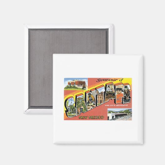 Greetings uit Santa Fe New Mexico Magneet (Voorkant / Achterkant)