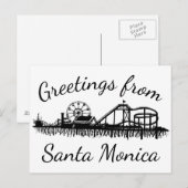 Greetings uit Santa Monica California CA Pier Briefkaart (Voorkant / Achterkant)