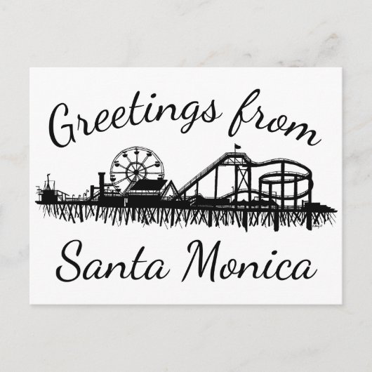 Greetings uit Santa Monica California CA Pier Briefkaart (Voorkant)