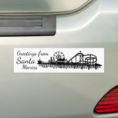 Greetings uit Santa Monica California CA Pier Bumpersticker (Op auto)