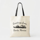 Greetings uit Santa Monica California Pier Cali Tote Bag (Voorkant)