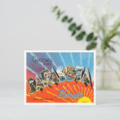 Greetings uit Sarasota, Florida Vintage Travel Briefkaart (Staand voorkant)