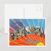 Greetings uit Sarasota, Florida Vintage Travel Briefkaart (Voorkant / Achterkant)