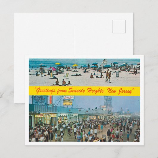Greetings uit Seaside Heights, New Jersey Travel Briefkaart (Voorkant / Achterkant)