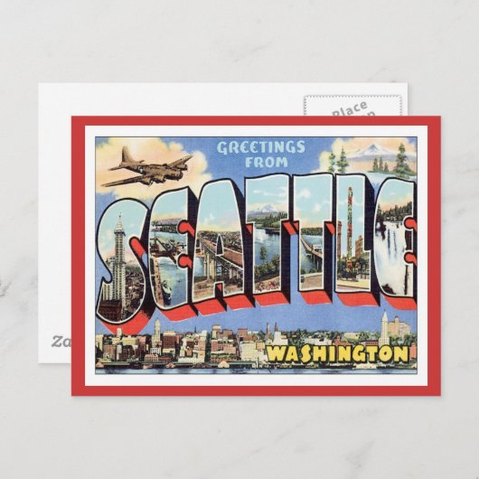 Greetings uit Seattle, Washington, VS Briefkaart (Voorkant / Achterkant)
