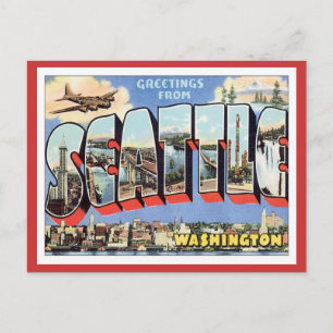 Greetings uit Seattle, Washington, VS Briefkaart