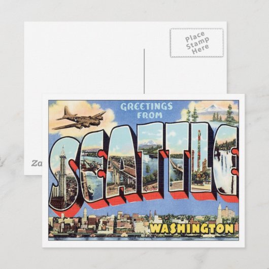 Greetings uit Seattle, Washington, VS Briefkaart (Voorkant / Achterkant)