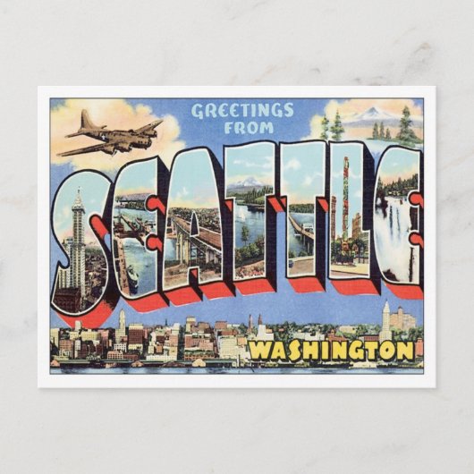 Greetings uit Seattle, Washington, VS Briefkaart (Voorkant)