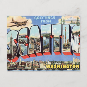 Greetings uit Seattle, Washington, VS Briefkaart
