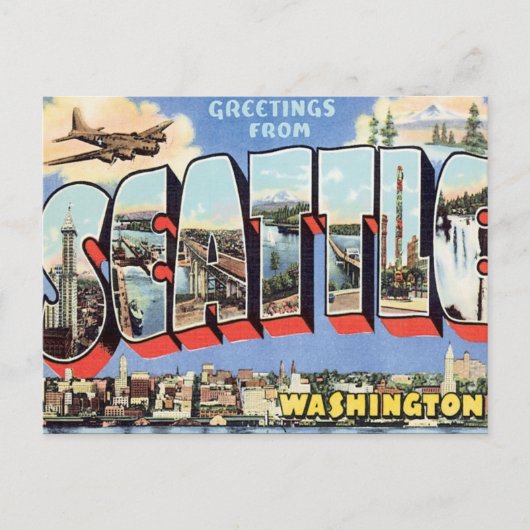 Greetings uit Seattle, Washington, VS Briefkaart (Voorkant)
