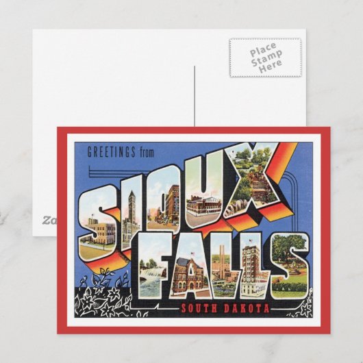 Greetings uit Sioux-Herfsten, South Dakota Briefkaart (Voorkant / Achterkant)
