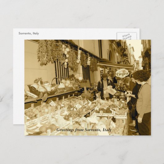 Greetings uit Sorrento, Italië Briefkaart (Voorkant / Achterkant)