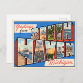 Greetings uit South Haven, Michigan Travel Briefkaart (Voorkant / Achterkant)