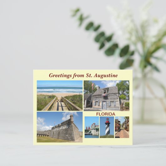 Greetings uit St. Augustine, Florida Briefkaart (Staand voorkant)
