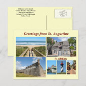 Greetings uit St. Augustine, Florida Briefkaart (Voorkant / Achterkant)