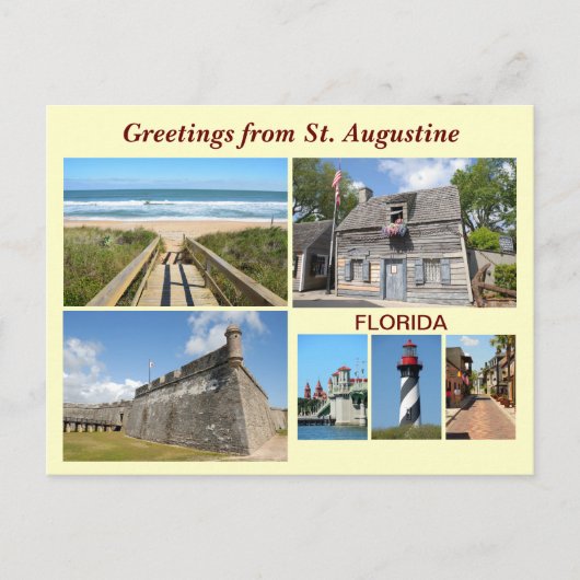 Greetings uit St. Augustine, Florida Briefkaart (Voorkant)