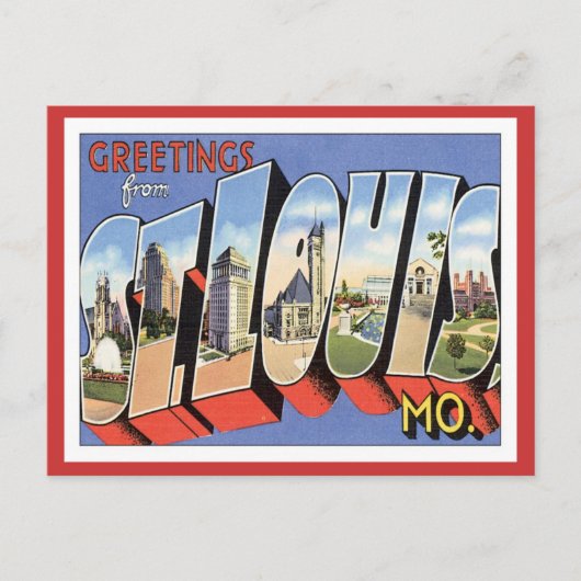 Greetings uit St.Louis Missouri Briefkaart (Voorkant)