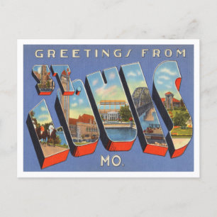 Greetings uit St. Louis, Missouri Vintage Travel Briefkaart