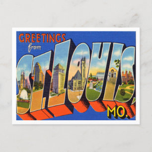 Greetings uit St. Louis, Missouri Vintage Travel Briefkaart