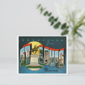 Greetings uit St. Louis, Missouri Vintage Travel Briefkaart (Staand voorkant)