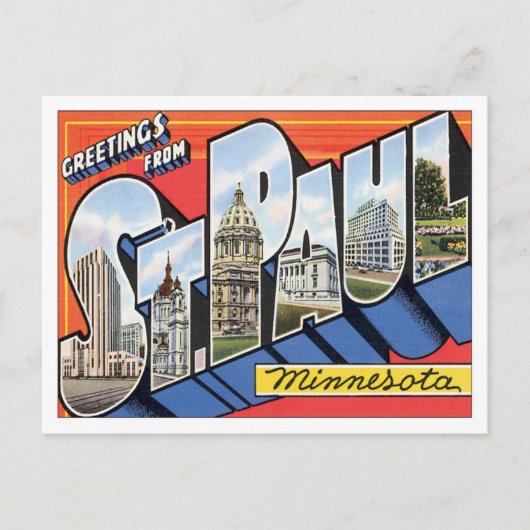 Greetings uit St.Paul Minnesota Briefkaart (Voorkant)