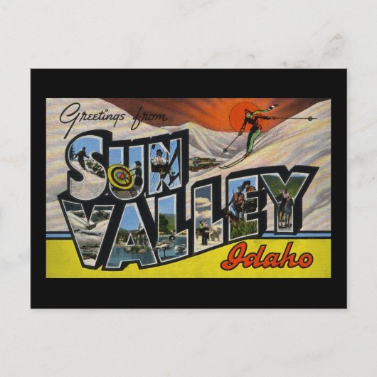 Greetings uit Sun Valley Idaho Briefkaart (Voorkant)