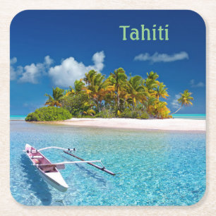 Greetings uit Tahiti Kartonnen Onderzetters