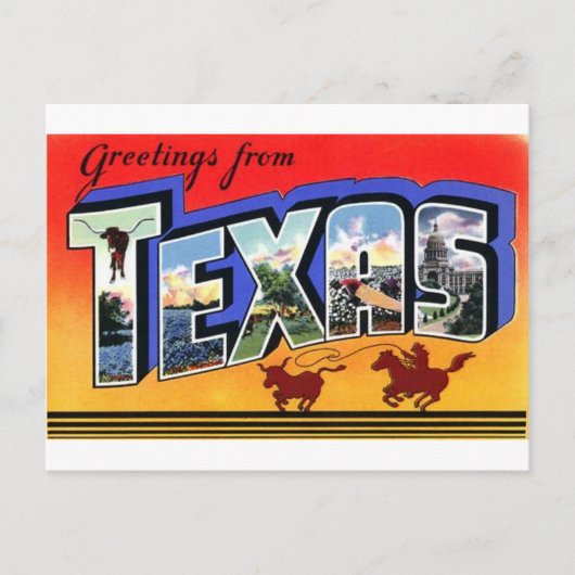 Greetings uit Texas Briefkaart (Voorkant)