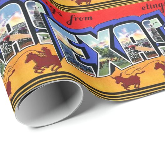 Greetings uit Texas Cadeaupapier (Rol Hoek)