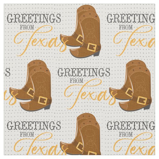 Greetings uit Texas Cowboy Boots Stof (Close Up)