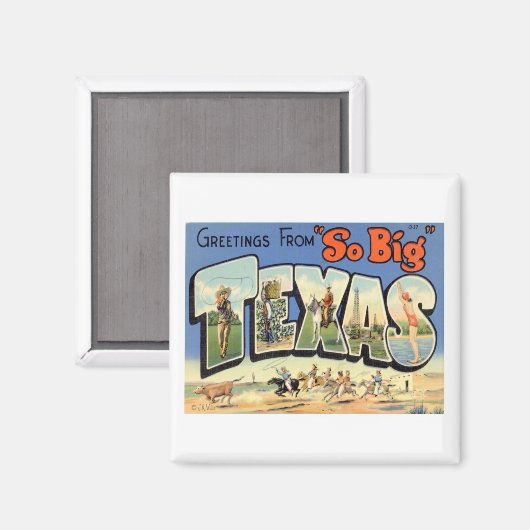 Greetings uit Texas Magneet (Voorkant / Achterkant)