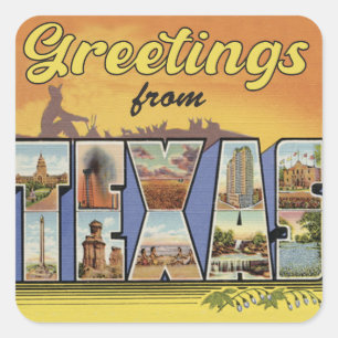 Greetings uit Texas, met brieven gevulde reizen Vierkante Sticker