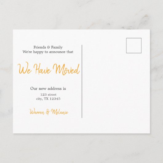 Greetings uit Texas Moving Aankondigingskaart (Achterkant)