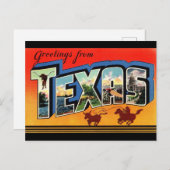 Greetings uit Texas Travel Briefkaart (Voorkant / Achterkant)