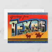 Greetings uit Texas Travel Briefkaart (Voorkant / Achterkant)
