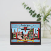 Greetings uit Texas Travel Briefkaart (Staand voorkant)