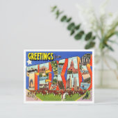 Greetings uit Texas Vintage Travel Briefkaart (Staand voorkant)